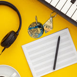 Music keychain key ring car keys musician keyring book lover pages gift present composer teacher chorus band director musical theatre