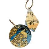 Music keychain key ring car keys musician keyring book lover pages gift present composer teacher chorus band director musical theatre