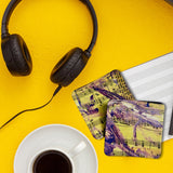 Music coaster fabric square drink coaster set musician bar kitchen book gift present composer teacher chorus band director musical theatre