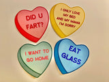Eat Glass Valentine's heart vinyl sticker