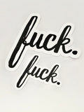 Cursive cuss word vinyl sticker