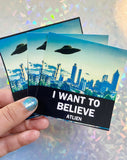 X Files Atlanta vinyl sticker ATL aliens believe TV show funny decal gift laptop emotional support water bottle sticker notebook present