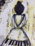 MUSIC Piano dress ballerina girl illustration - ART