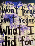 A CHORUS LINE "Won't forget Can't regret What I did for love" - ART