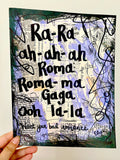 LADY GAGA "Ra-Ra ah-ah-ah Roma Roma-ma Gaga ooh la-la" - CANVAS