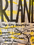 FLORIDA MAP "Orlando" - ART