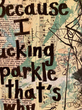 SASSY SAYING "Because I fucking sparkle that's why" - ART