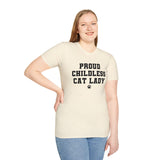 Proud Childless Cat Lady Shirt Kamala Kitten Womens Paw Print Unisex Softstyle T-Shirt