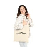 Tote Bag — "i hate Lexicon of Love" Minimalist Cotton Canvas Shopper