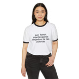 Disney Monorail Ringer T Shirt — “por favor, manténganse alejados de las puertas”