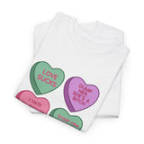 Anti-Valentine's Conversation Heart T-Shirt — 'Love Sucks' Graphic Tee