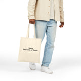 Tote Bag — "i hate Lexicon of Love" Minimalist Cotton Canvas Shopper