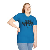 Proud Childless Cat Lady Shirt Kamala Kitten Womens Paw Print Unisex Softstyle T-Shirt