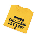 Proud Childless Cat Lady Shirt Kamala Kitten Womens Paw Print Unisex Softstyle T-Shirt