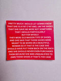 TIFFANY POLLARD Big Brother (Gemma Shoes Quote) Sticker