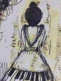 Piano Dress Ballerina Girl ART