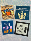 Voting Witch Feminist Sticker Bundle Witch Vote Reproductive Rights Hex the Patriarchy liberal Halloween Vinyl Decal water bottle democrat