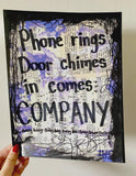 COMPANY- "Phone Rings, Door Chimes, in Come Company' ART
