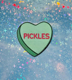Pickles Candy Heart Sticker