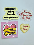 Female Composer Sticker Set: Program More Female Composers, Female Composers Club, Female Composers, Women in Music