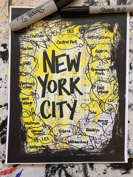 NEW YORK CITY Skyline "New York City" - ART PRINT