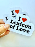 I love Lexicon of love sticker