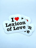 I love Lexicon of love sticker