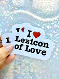 I love Lexicon of love sticker