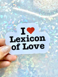 I love Lexicon of love sticker