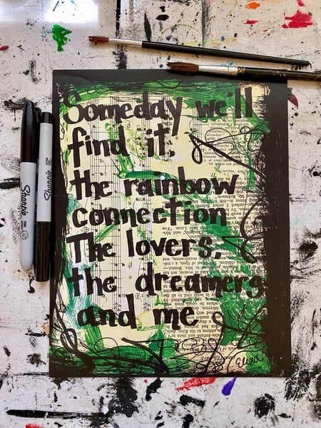 KERMIT THE FROG "Someday we'll find it the rainbow connection" - CANVAS