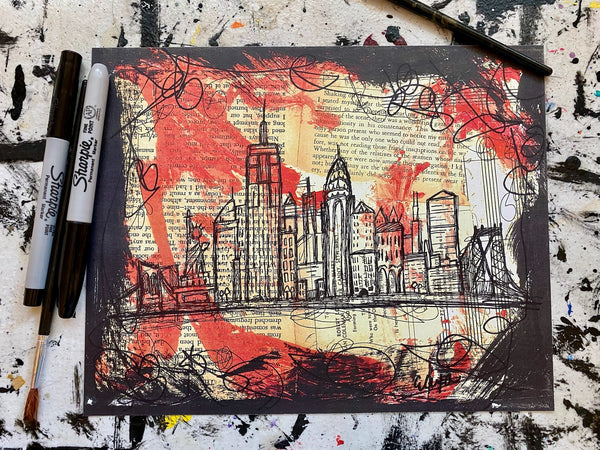 NEW YORK CITY - Skyline Landscape City Illustration - CANVAS