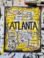ATLANTA MAP "Atlanta yellow" - CANVAS