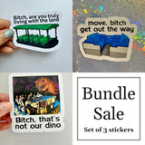 Bestsellers Bundle: sticker set of Living with the Land, People Mover, Dinosaur