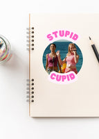 Stupid Cupid vinyl sticker Princess Diaries Mandy Moore cute funny decal gift song Valentine's Day laptop journal notebook present nerd