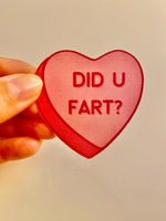 Fart Valentine's heart vinyl sticker