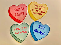 Eat Glass Valentine's heart vinyl sticker