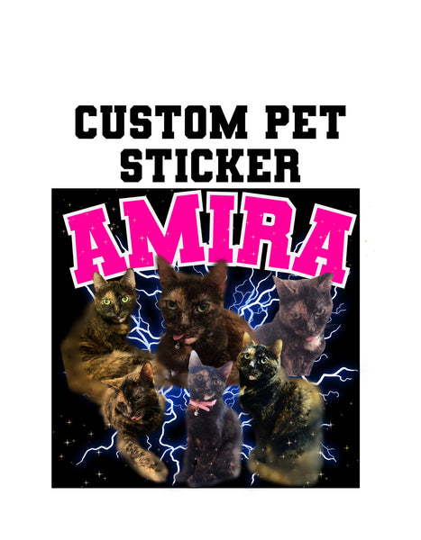 CUSTOM PET sticker vinyl bootleg metal rap band cat dog owner sticker