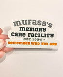 Mufasa's Memory Care Sticker