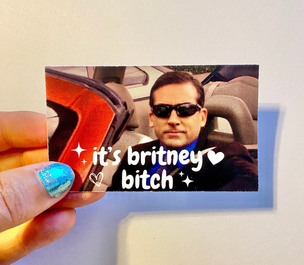 The Office vinyl sticker Michael Scott Britney Spears quote It's Britney bitch funny decal gift laptop water bottle sticker notebook present