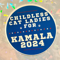 Kamala Harris vinyl sticker cat lady