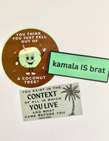 THREE PACK Kamala Harris sticker quote vinyl sticker coconut tree president 2024 laptop decal gift water bottle laptop sticker notebook sale