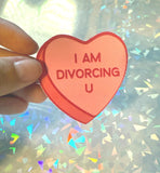 Divorce Candy Heart Sticker