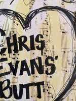 CHRIS EVANS "Heart Chris Evans Butt" - ART PRINT