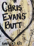 CHRIS EVANS "Heart Chris Evans Butt" - ART PRINT