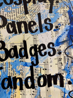 COMIC CON "Cosplay Panels Badges Fandom" - ART PRINT