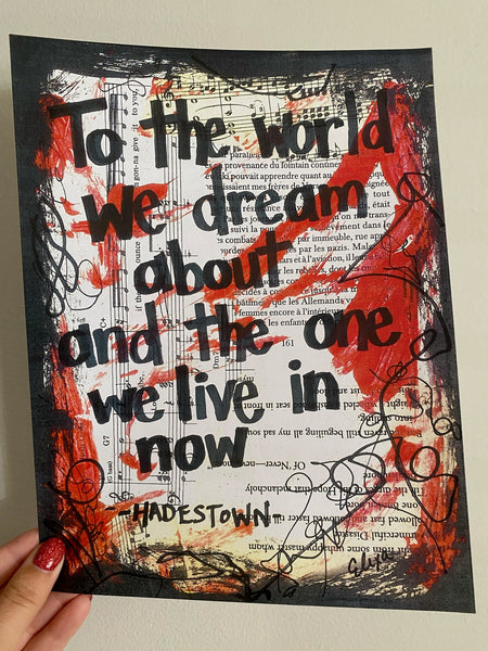 HADESTOWN "To the world we dream about and the one we live in now"- CANVAS