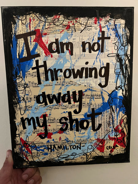 HAMILTON RED AND BLUE "I am not throwing away my shot" - CANVAS