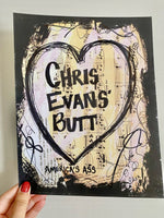 CHRIS EVANS "Heart Chris Evans Butt" - CANVAS
