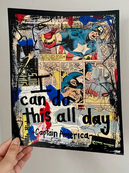 CAPTAIN AMERICA "I can do this all day" Comic Book CANVAS