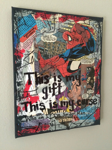 SPIDER-MAN "This is my gift this is my curse" Comic Book - CANVAS